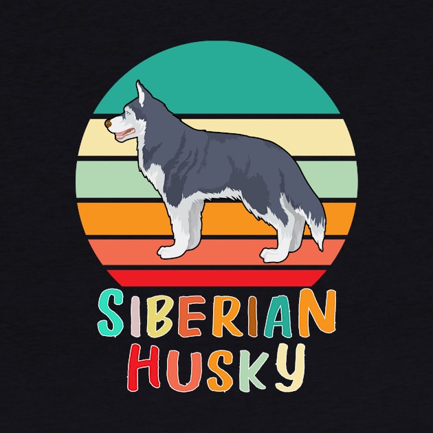 Vintage Retro Siberian Husky by adrinalanmaji